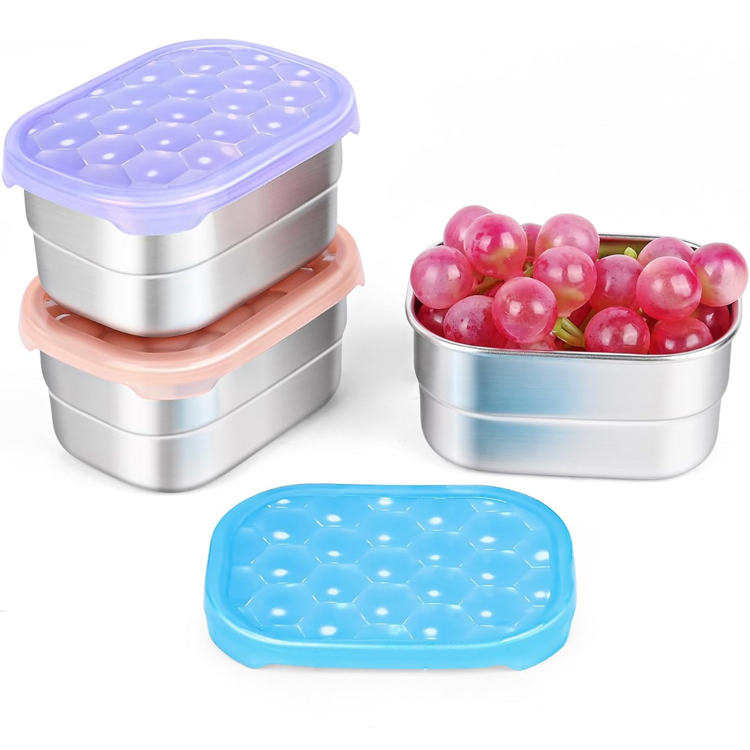 SnackGuard - Stainless Steel Snack Containers with Silicone Lids