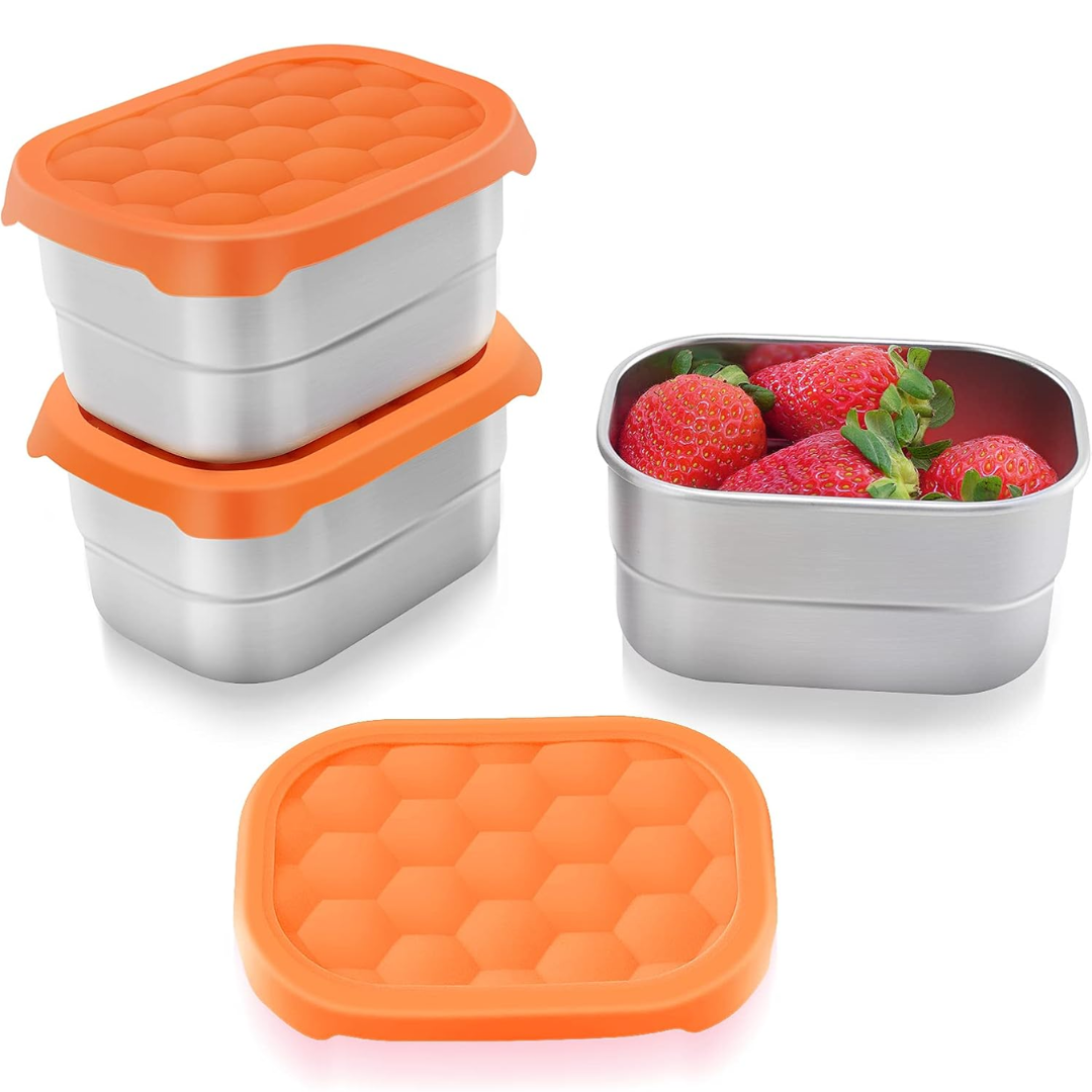 SnackGuard - Stainless Steel Snack Containers with Silicone Lids