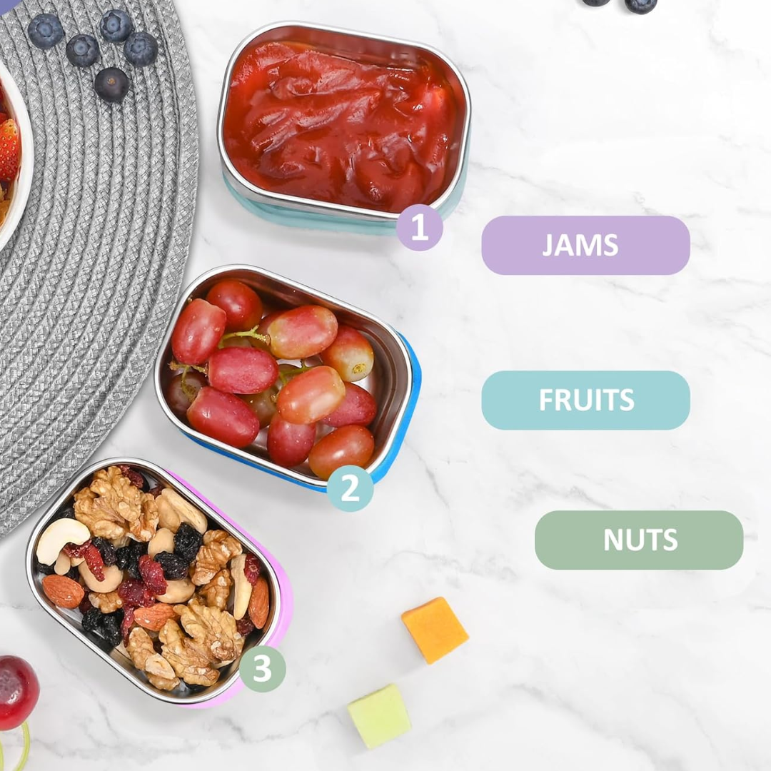 SnackGuard - Stainless Steel Snack Containers with Silicone Lids