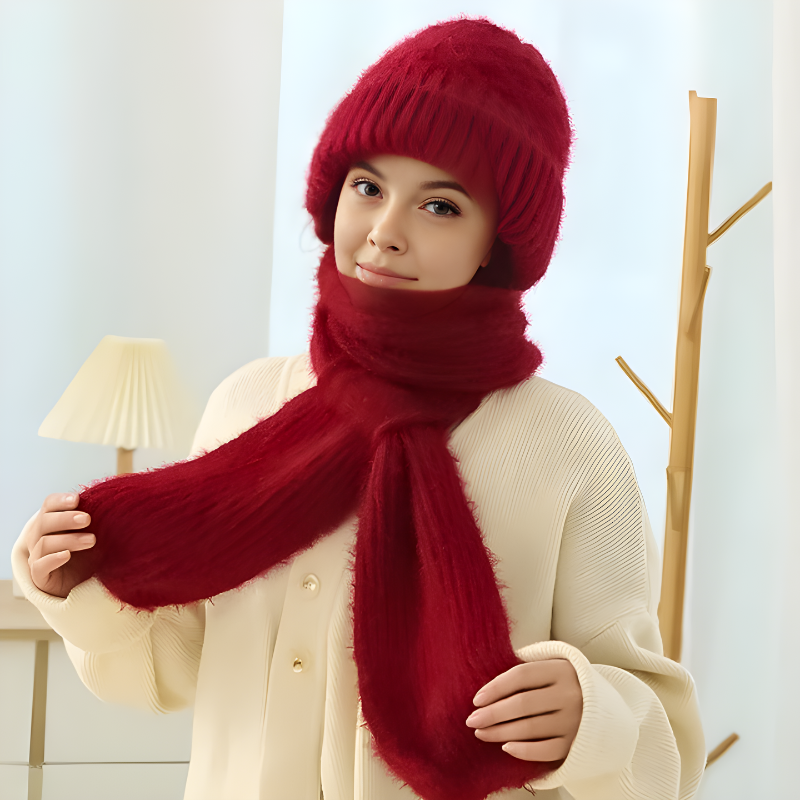CozyWind Beanie & Scarf Set - Warm Winter Accessory for Women