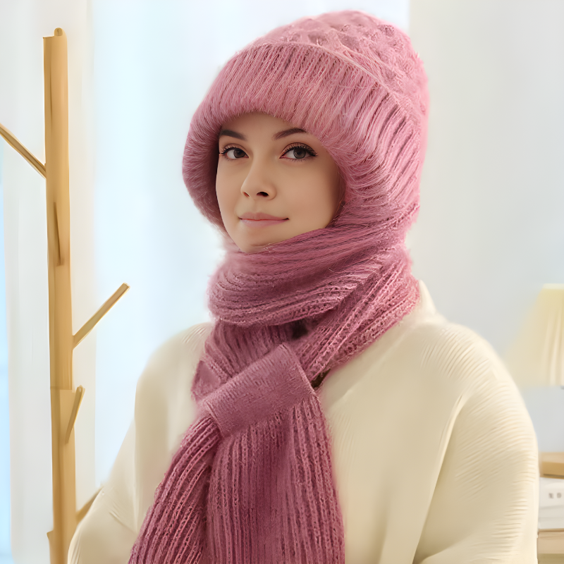CozyWind Beanie & Scarf Set - Warm Winter Accessory for Women