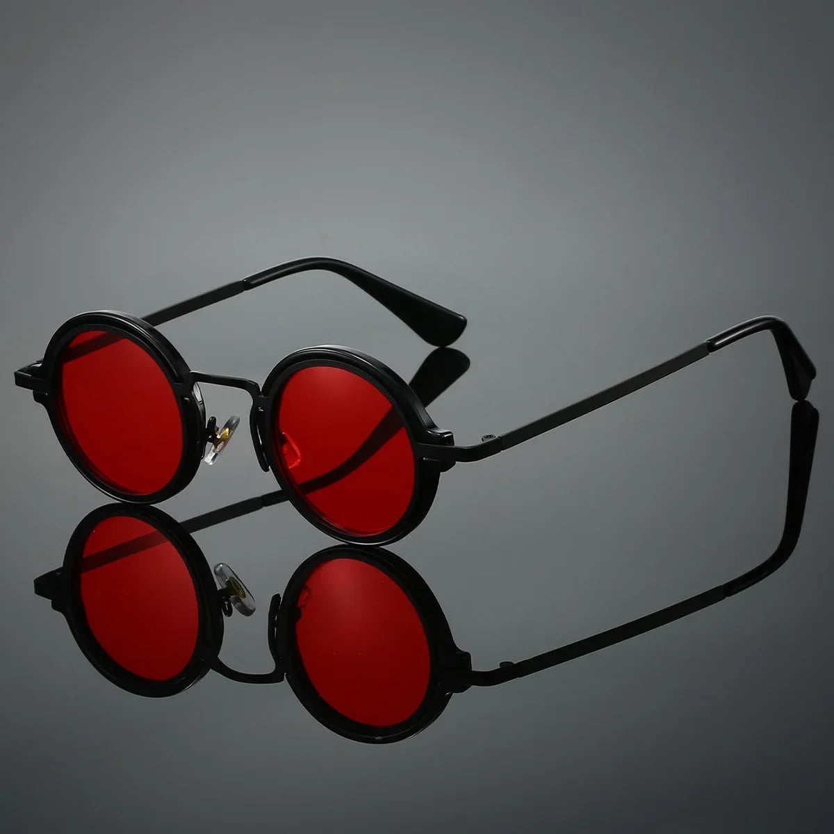 Vintage-Inspired Circular Sunglasses - Durable Metal Frame with Anti-Glare Lenses for Timeless Style 3