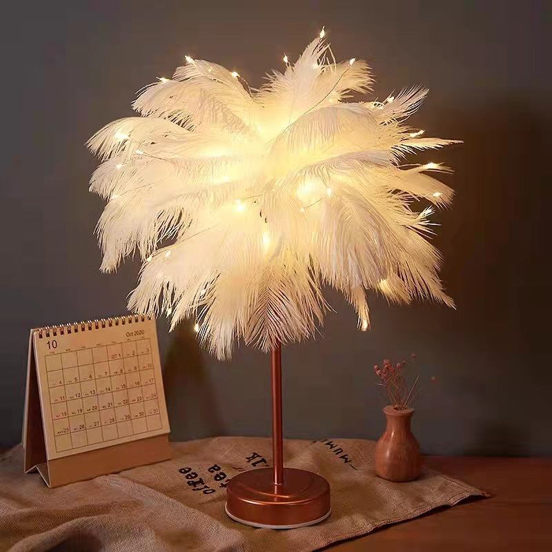 OstrichGlow Nightlight - Decorative Feather Mood Lamp