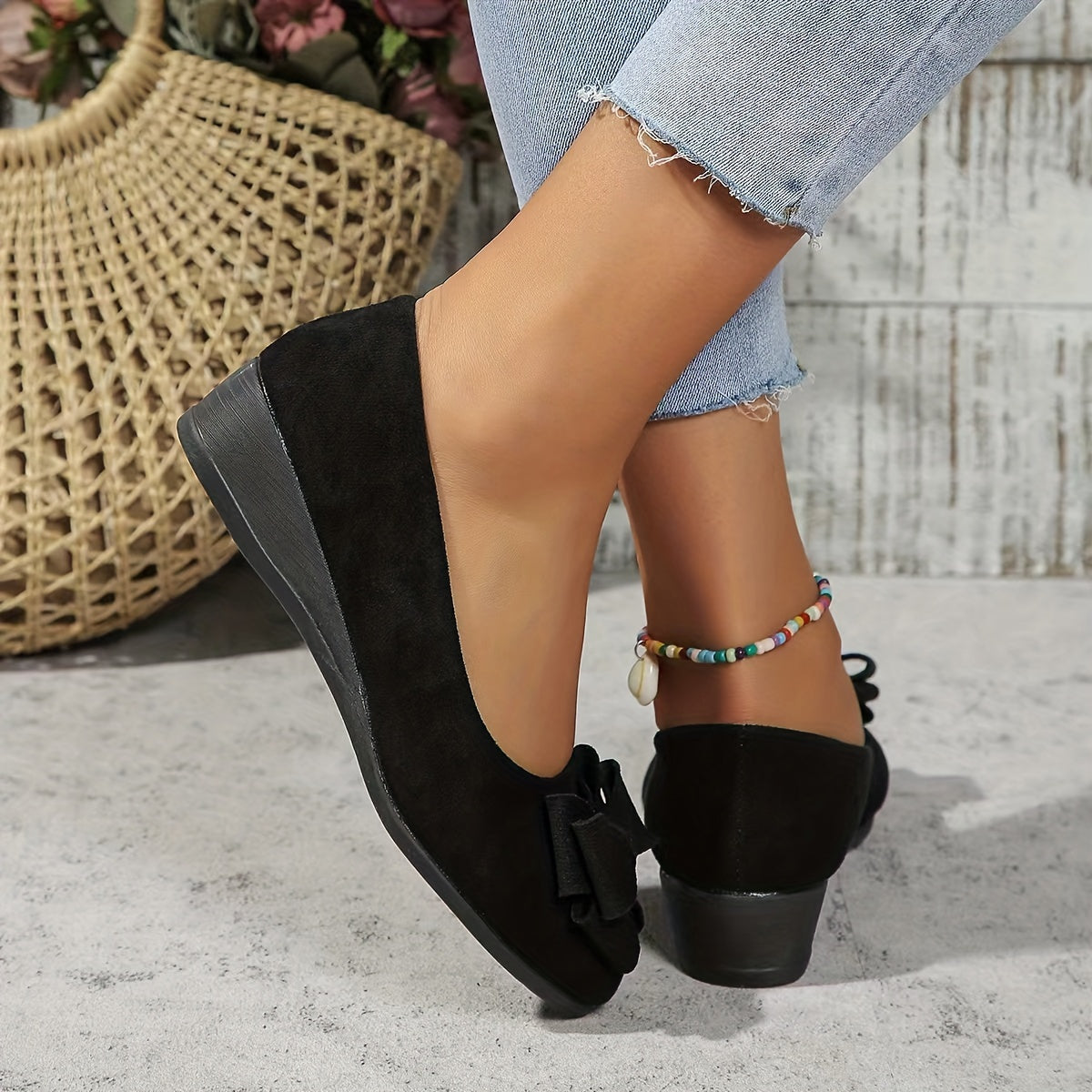Women's Black Ballet Flats - Elegant Orthopedic Supportive Footwear for Daily Comfort 8