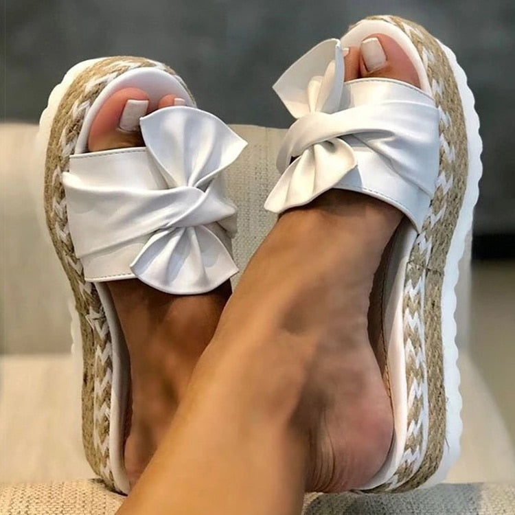 Women's Elegant Summer Sandals - Chic Bow Detail Footwear for Comfortable Style 0