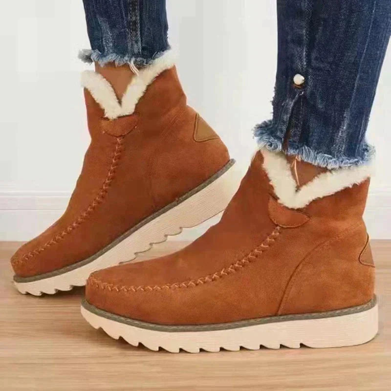 Women's Fluffy Warm Boots - Stylish Vegan Leather Footwear for Cozy Comfort 0