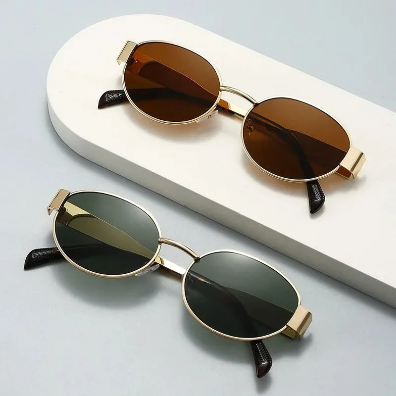 Women's Lightweight Oval Sunglasses - Elegant Slim Frame for Timeless Summer Style 2