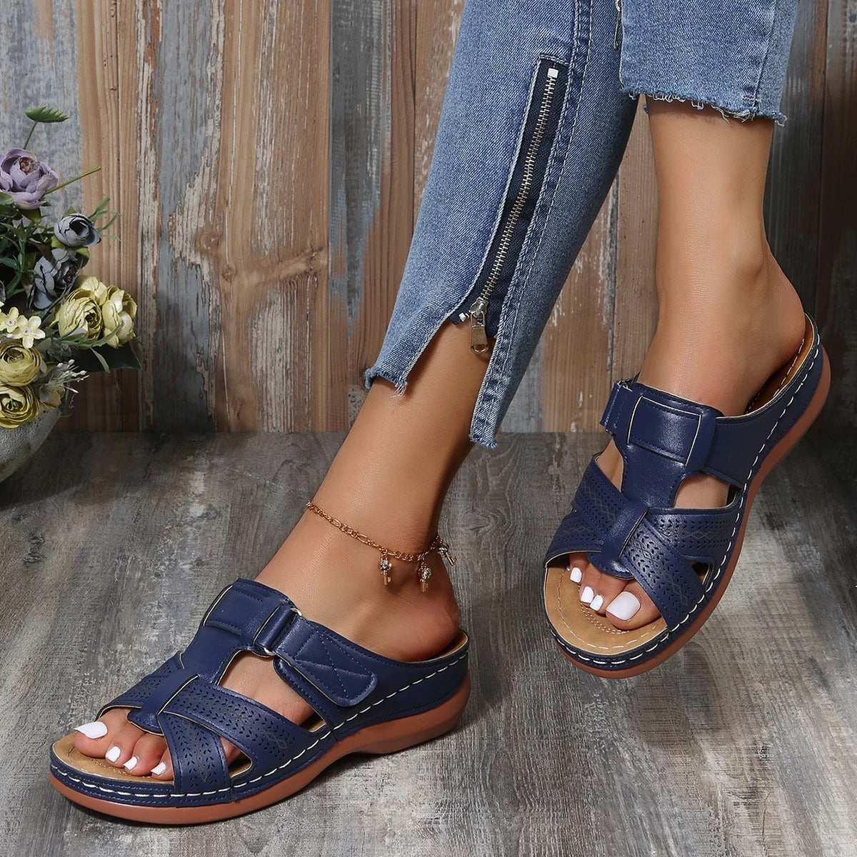 Women's Non-slip Orthopedic Leather Sandals - Luxurious Comfort and Support 5