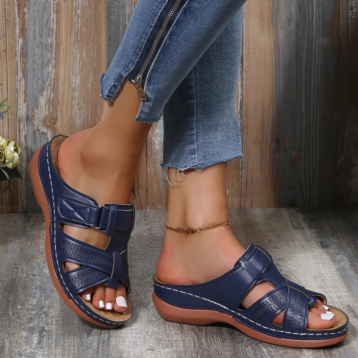 Women's Non-slip Orthopedic Leather Sandals - Luxurious Comfort and Support 6