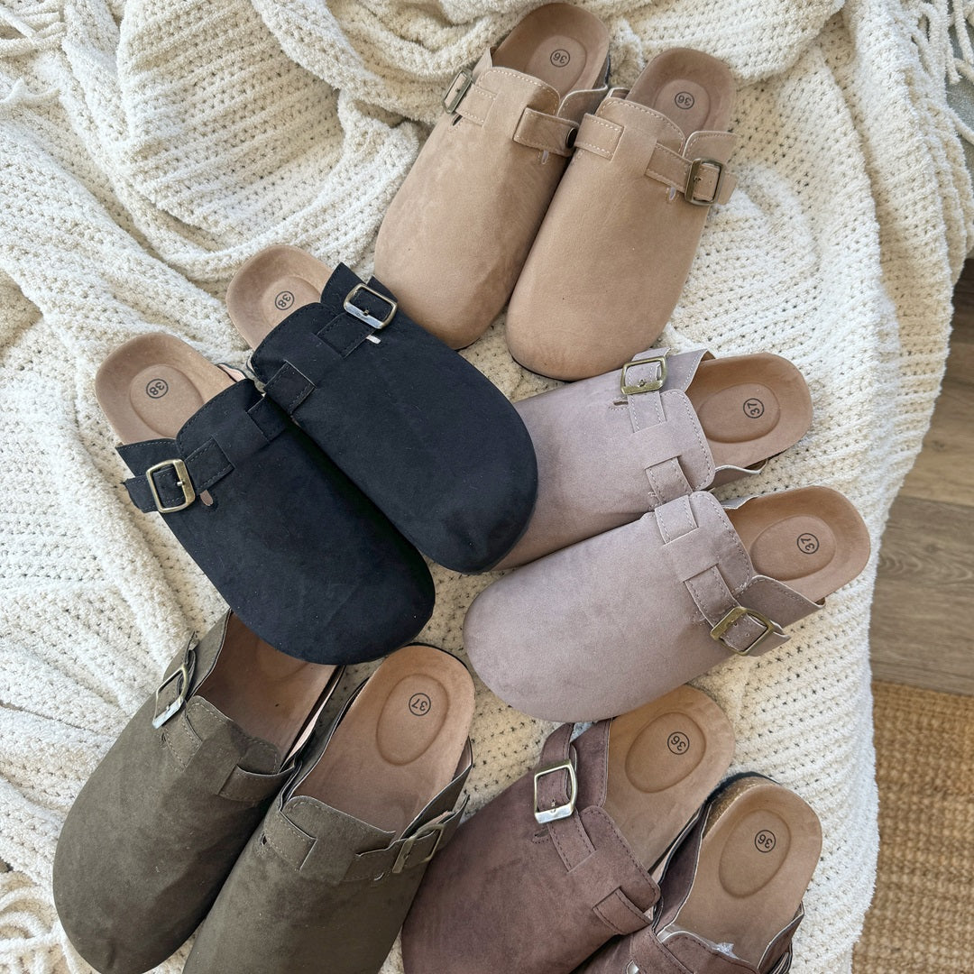Women's Nordic Suede Clogs - Comfortable Slip-On Footwear for All-Day Wear 1