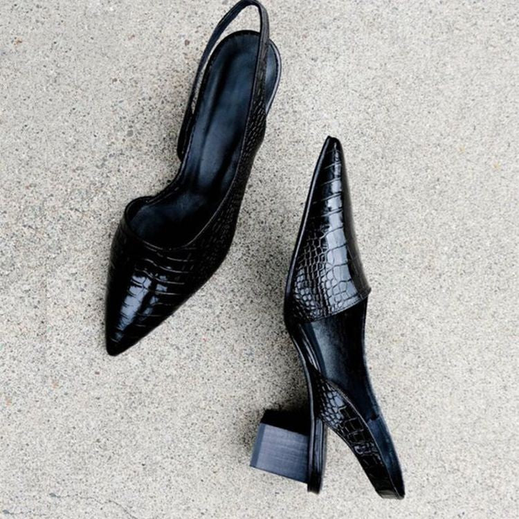 Women's Orthopedic Black Heels - Stylish Supportive Footwear for All-Day Comfort 1