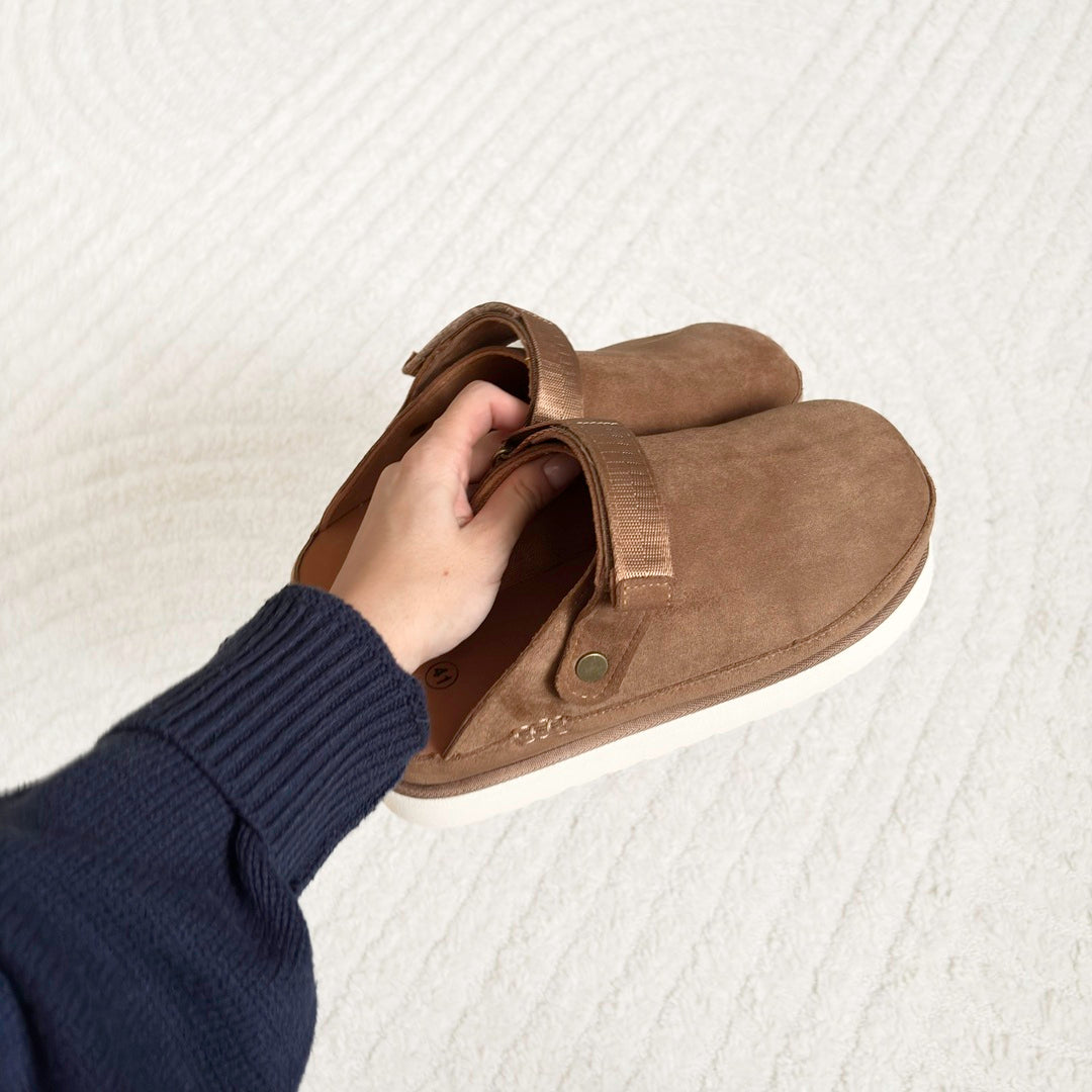 Women's Suede Platform Clogs - Cozy Slip-On Footwear for All-Day Comfort and Support 7