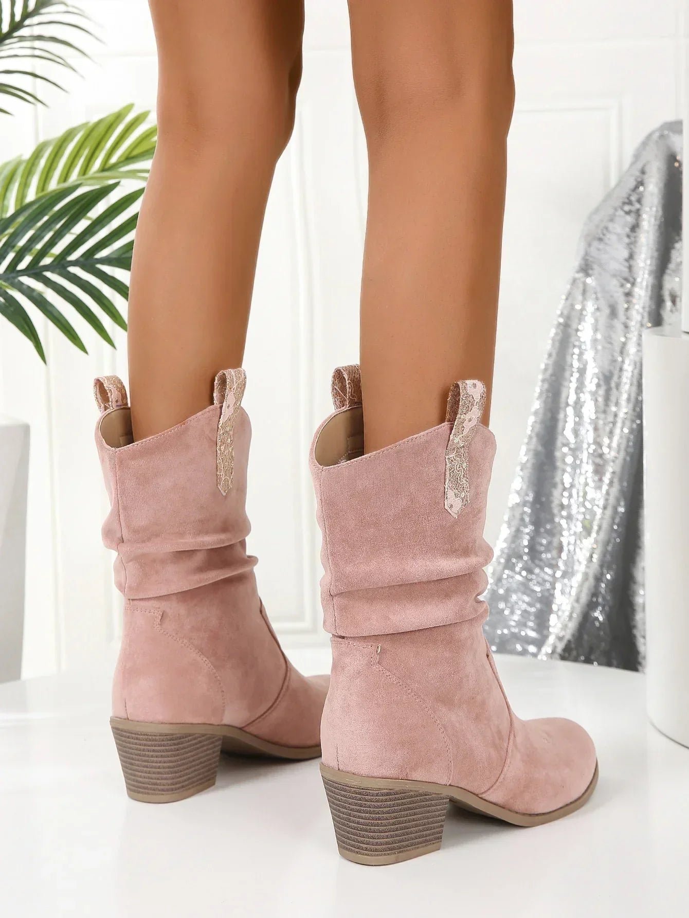 Women's Trendy Pink Boots - Stylish Slip-On Footwear for Everyday Elegance 3