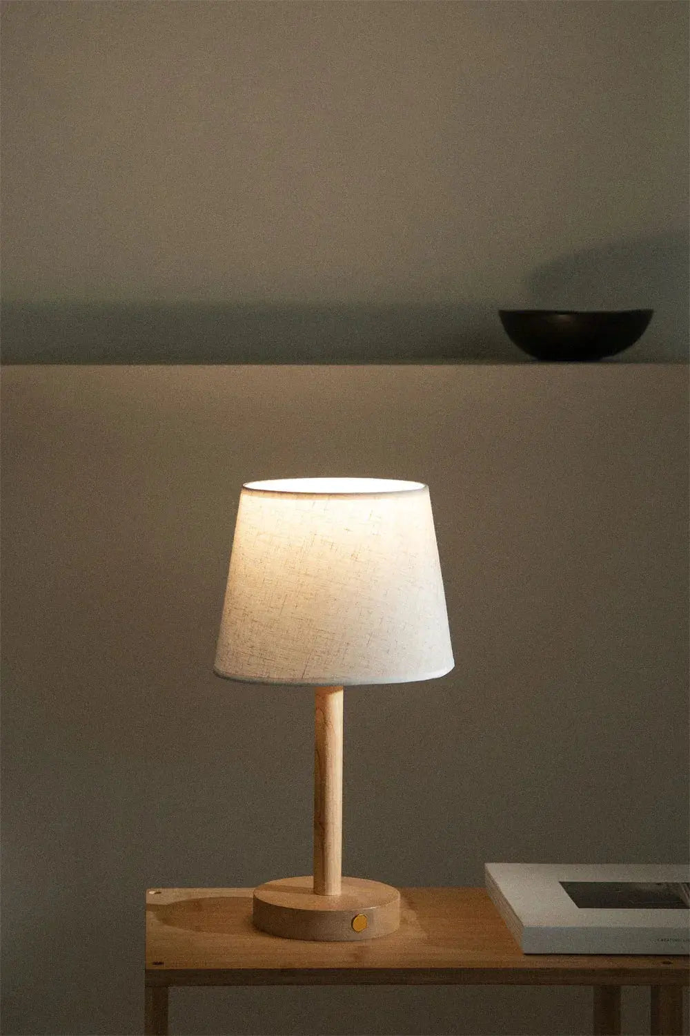 Wood LED Night Lamp - Cordless Rechargeable Light
