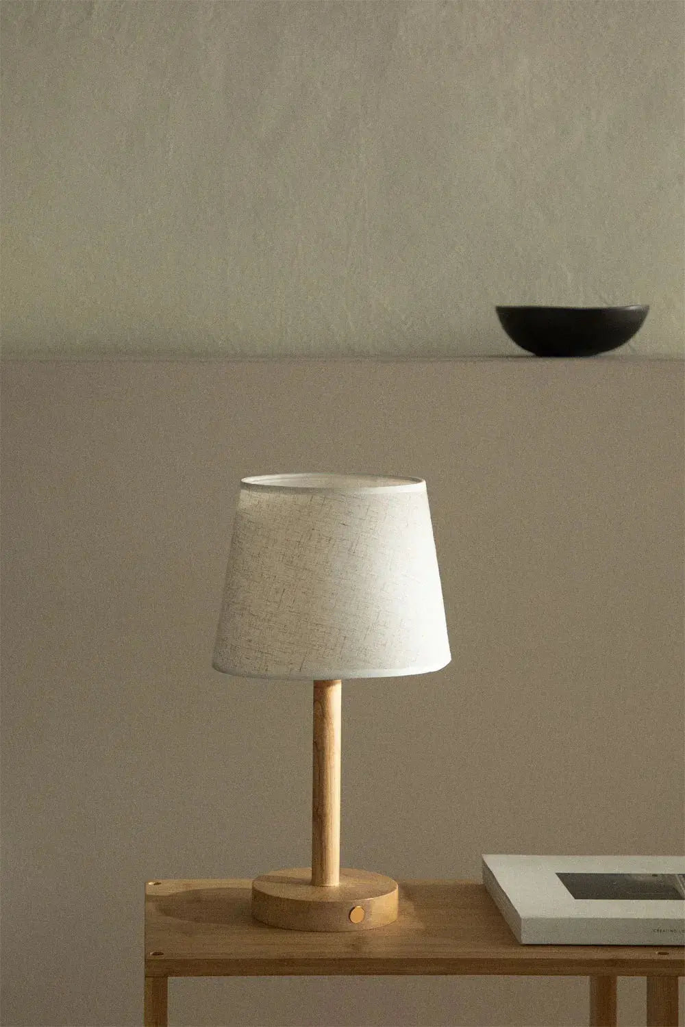 Wood LED Night Lamp - Cordless Rechargeable Light