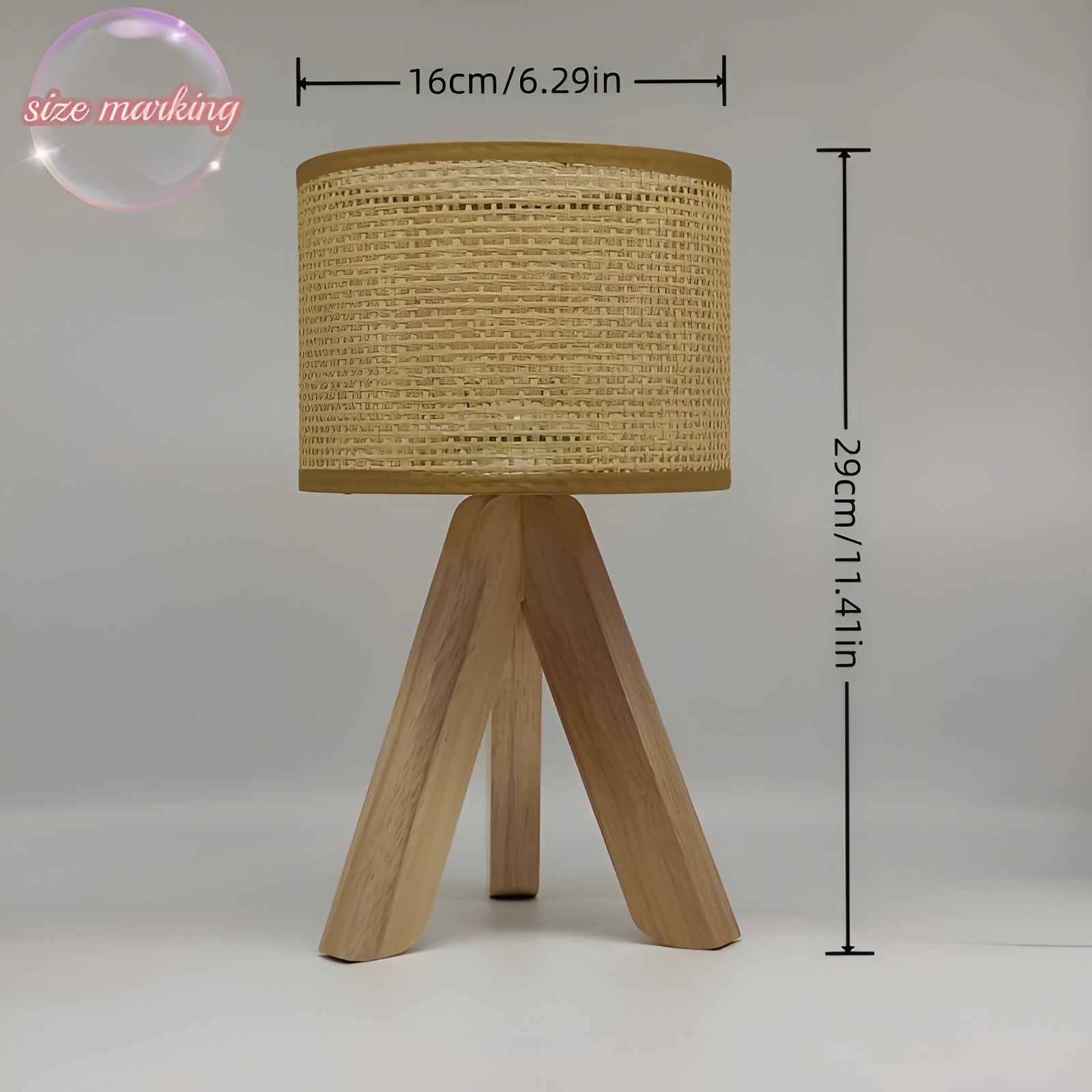 Rattan Tripod Table Lamp - Handmade USB LED Light