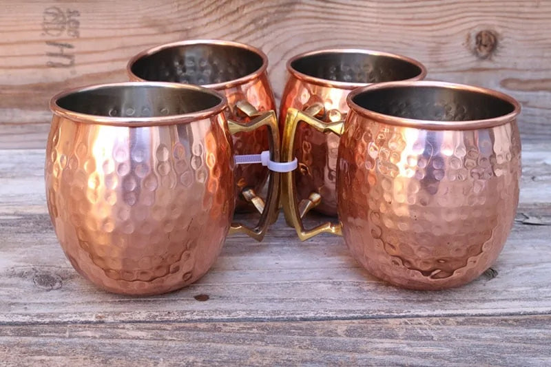 ChillCopper - Hammered Copper Mug Set