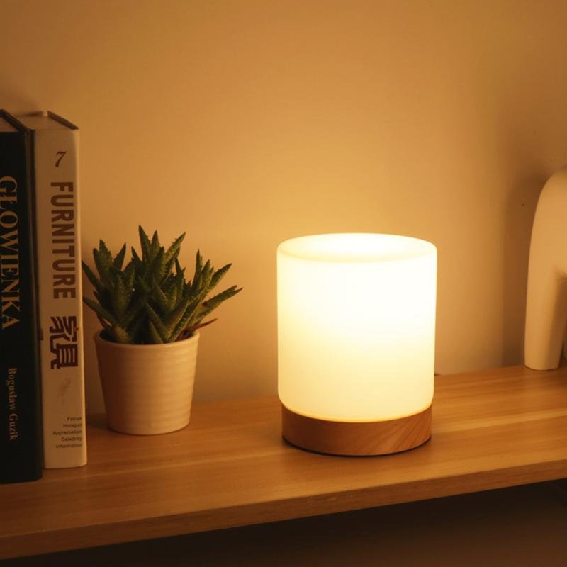 LumiGlow Glass Touch-LED Table Lamp