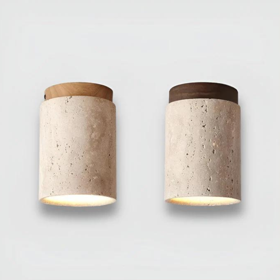 ZenLight | LED Ceiling Light Fixture with Natural Travertine Design | Minimalist Flush Mount for Serene Ambience 5