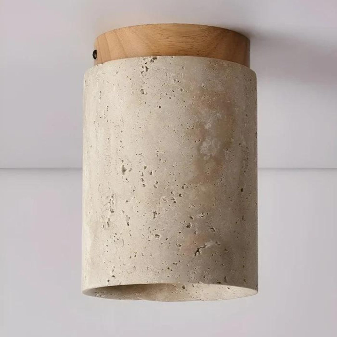 ZenLight | LED Ceiling Light Fixture with Natural Travertine Design | Minimalist Flush Mount for Serene Ambience 6
