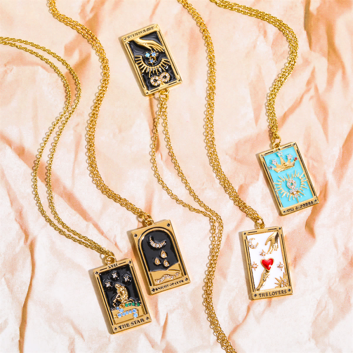 Amara - Tarot Drop Pendant Necklace with Zirconia for Women