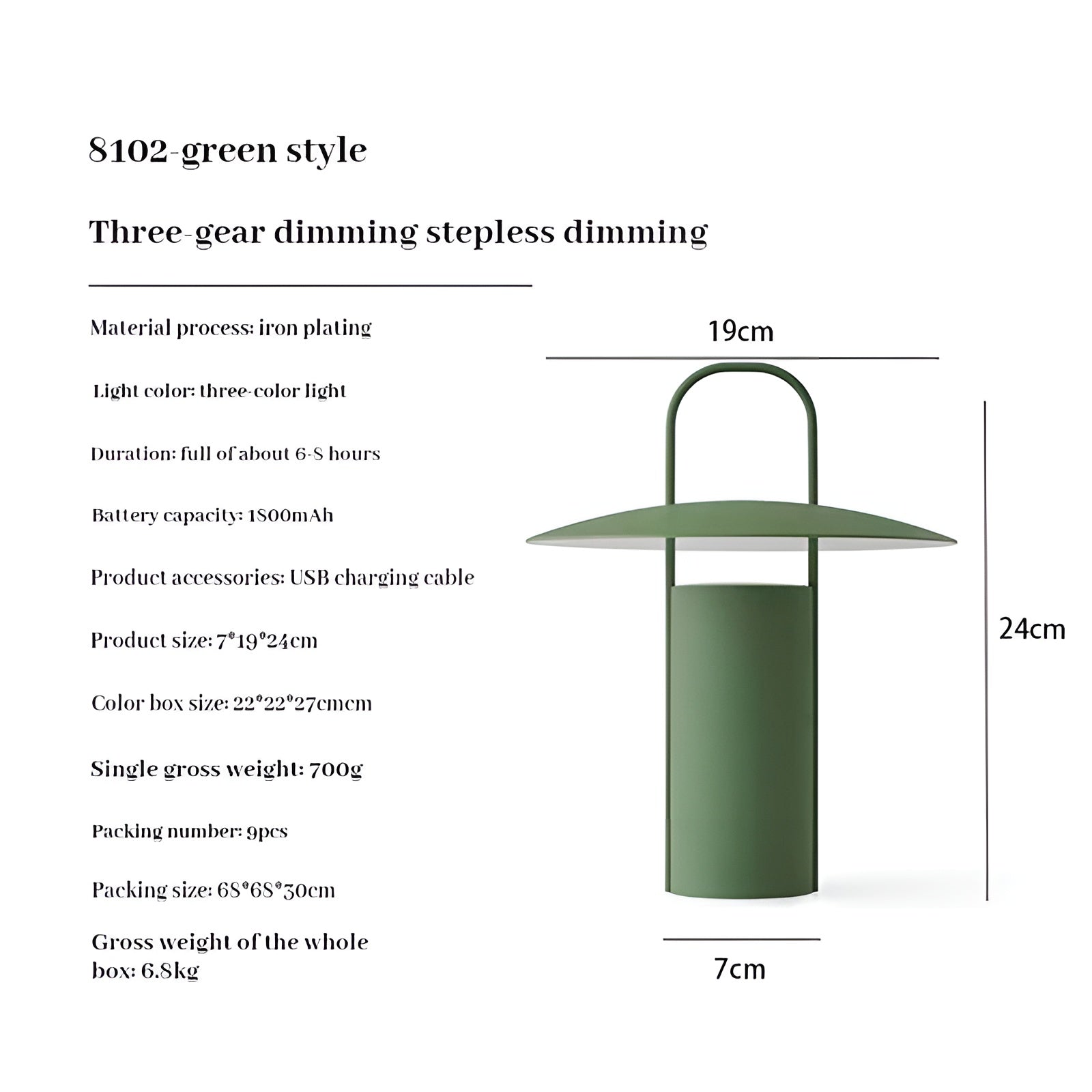 Waterproof Garden Lamp - Rechargeable Outdoor Light