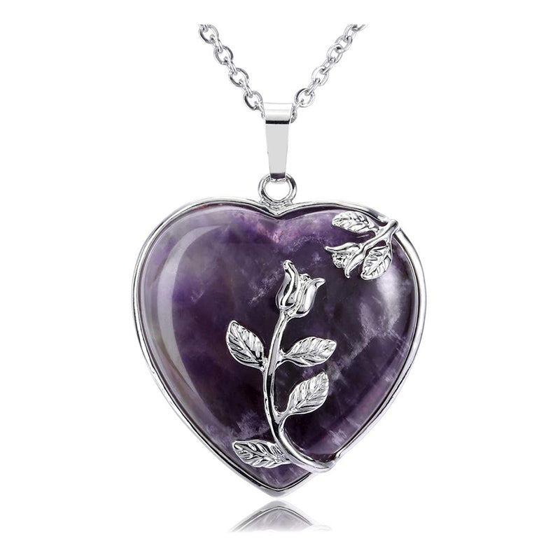 Amara Heart Rose Quartz Necklace - Romantic Gemstone Pendant