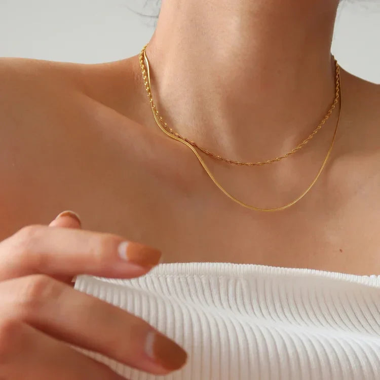 Isis - Slim 18K Gold-Plated Snake Necklace for Women