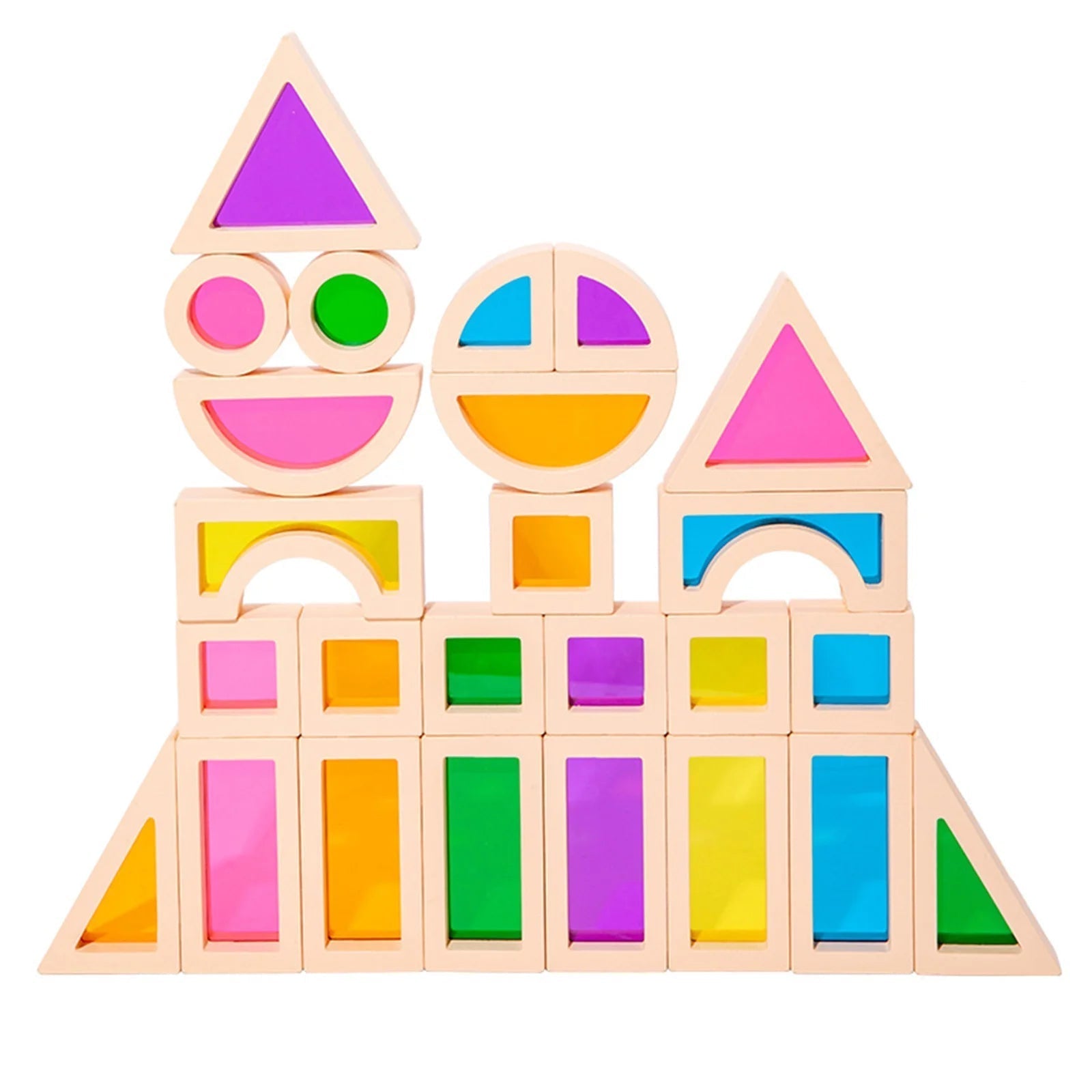 CreativeBlocks - Colourful Wooden Building Blocks for Kids