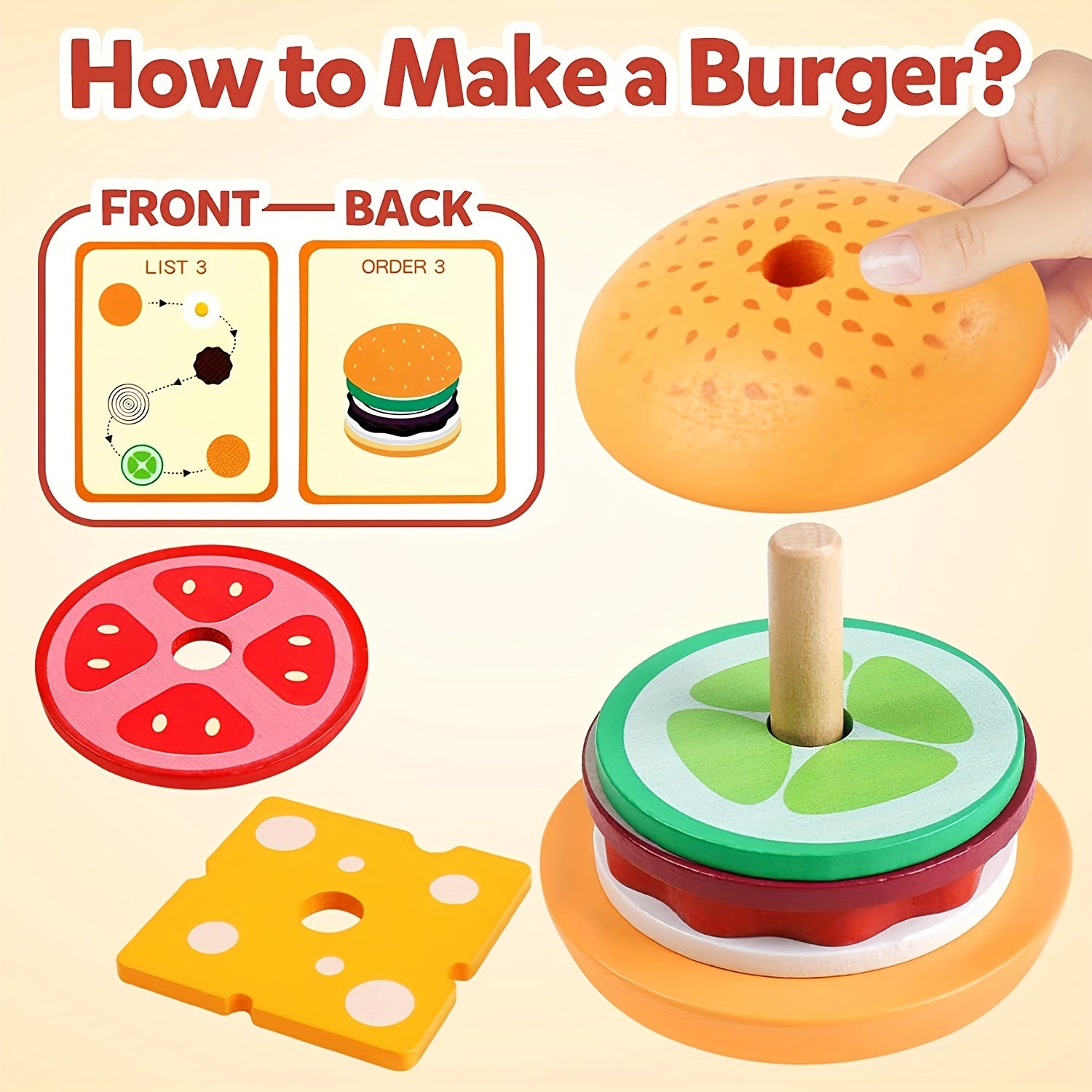 BurgerBuilders - Montessori Stacking Toy