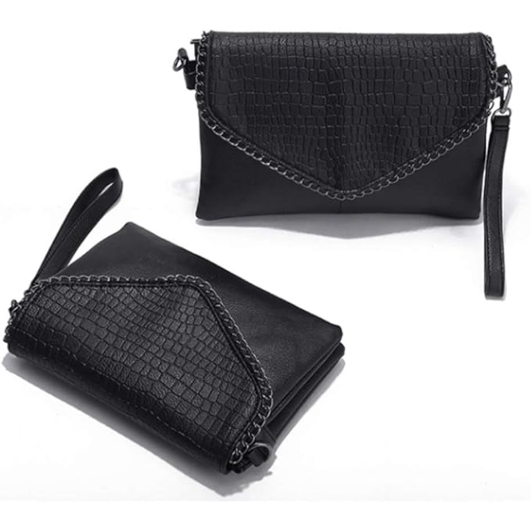 Alexa Clutch - Elegant Crocodile-Print Evening Bag