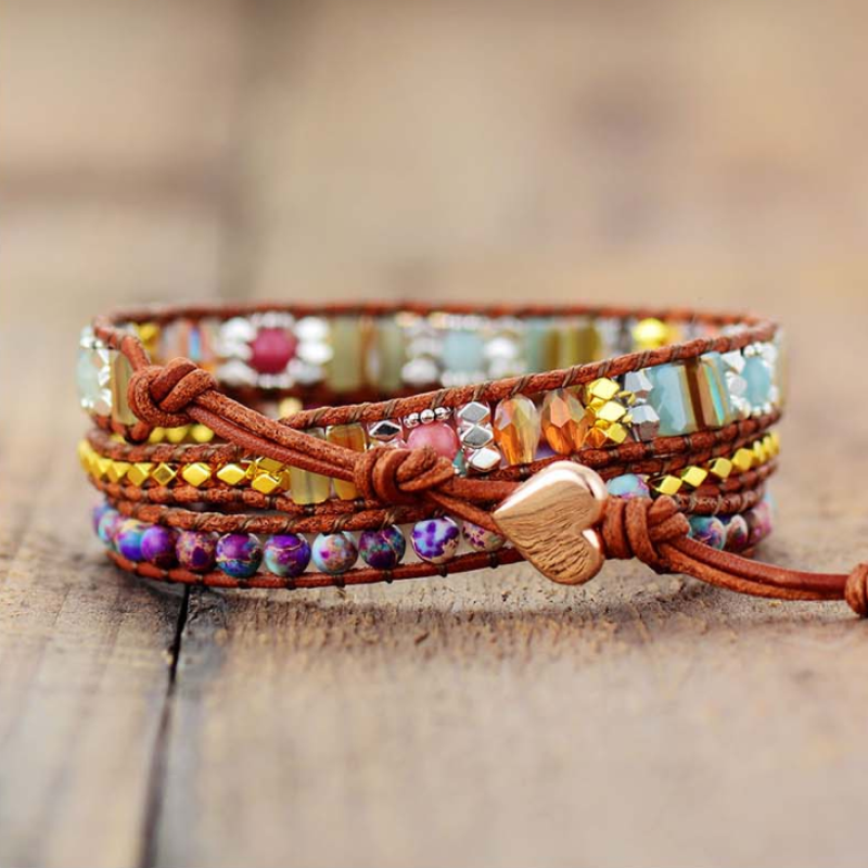 Winnie - Bohemian Gemstone Wrap Bracelet for Women