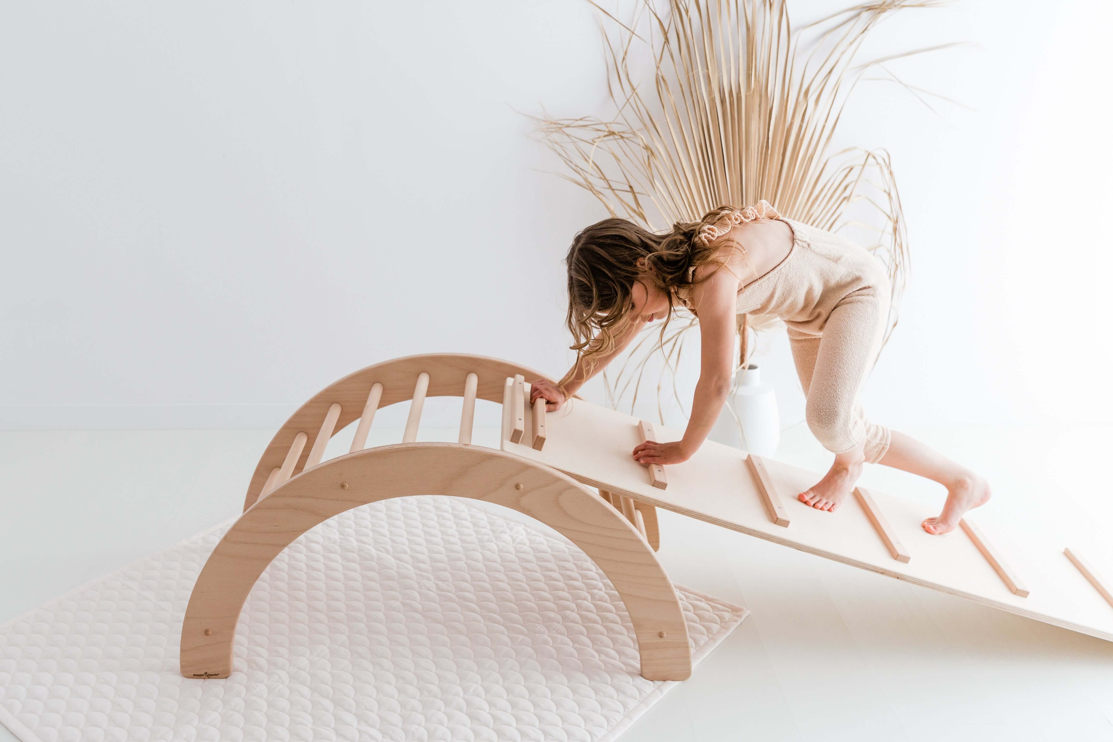 ClimbingArc Kids Toy - Wooden Climbing Frame for Active Play