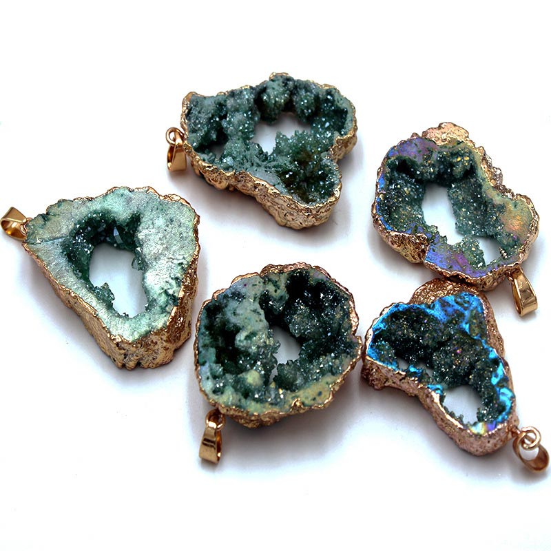 Natural Crystal Geode - Pendant Necklace
