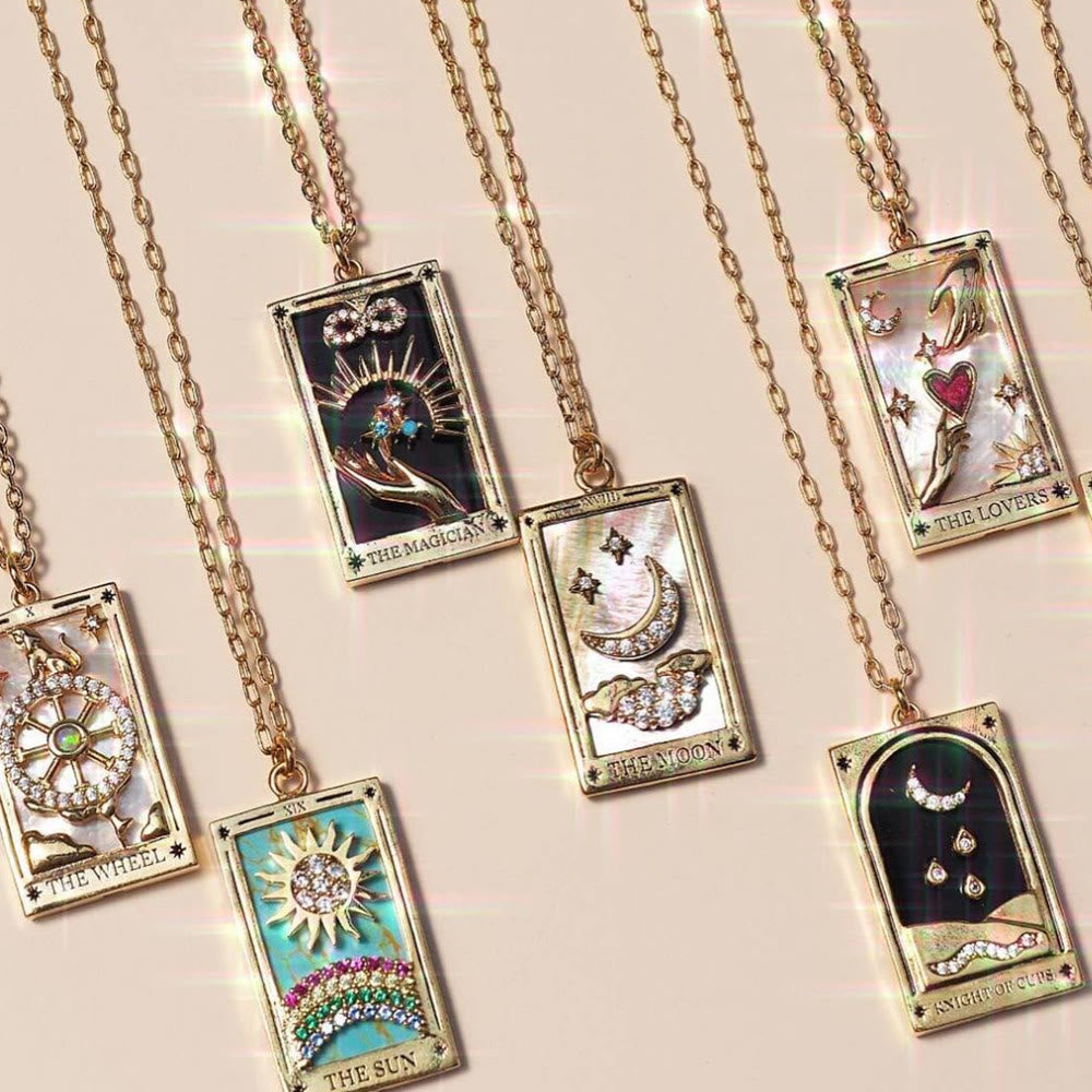 Amara - Tarot Drop Pendant Necklace with Zirconia for Women