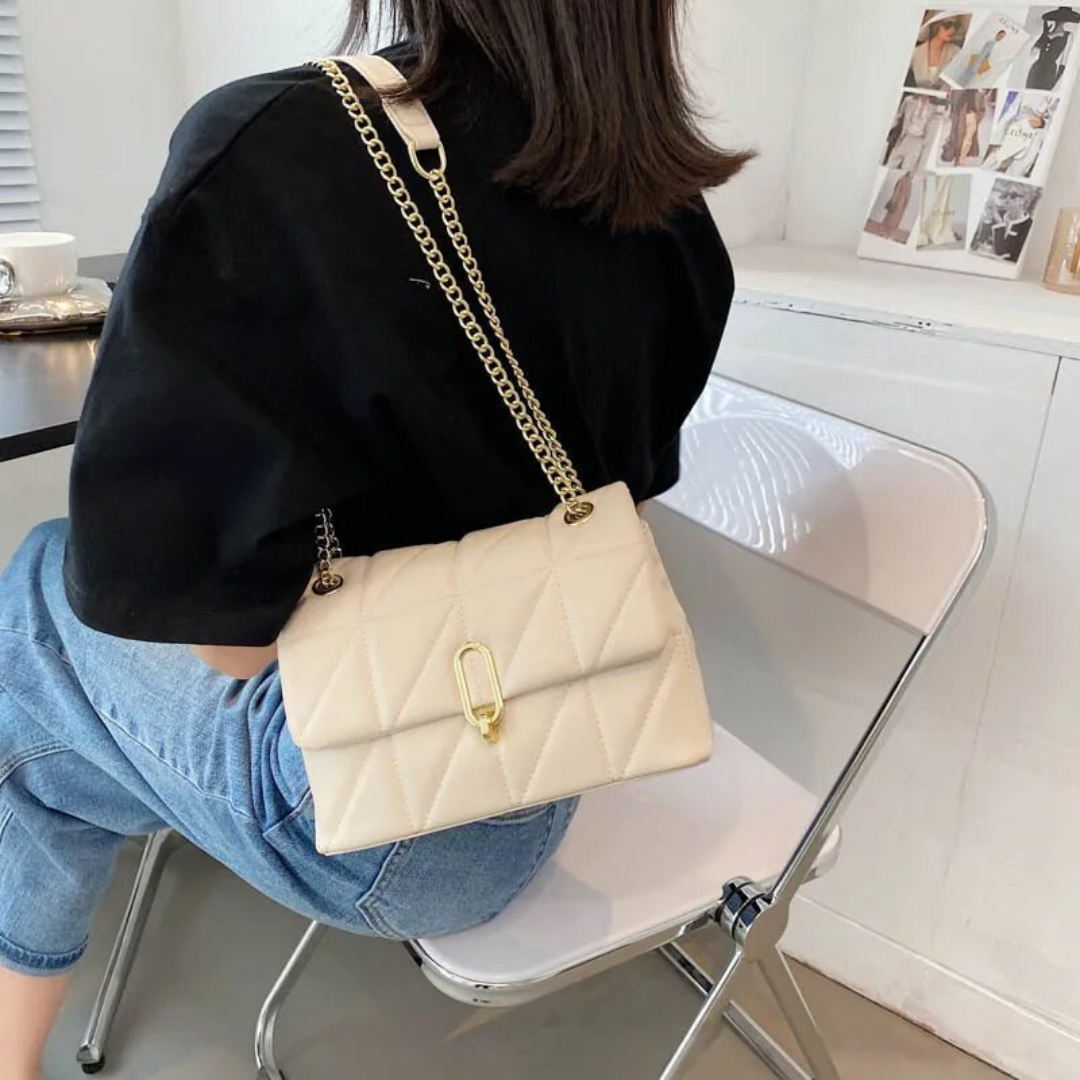 SylvieBag - Quilted Handbag with Gold Chain Strap