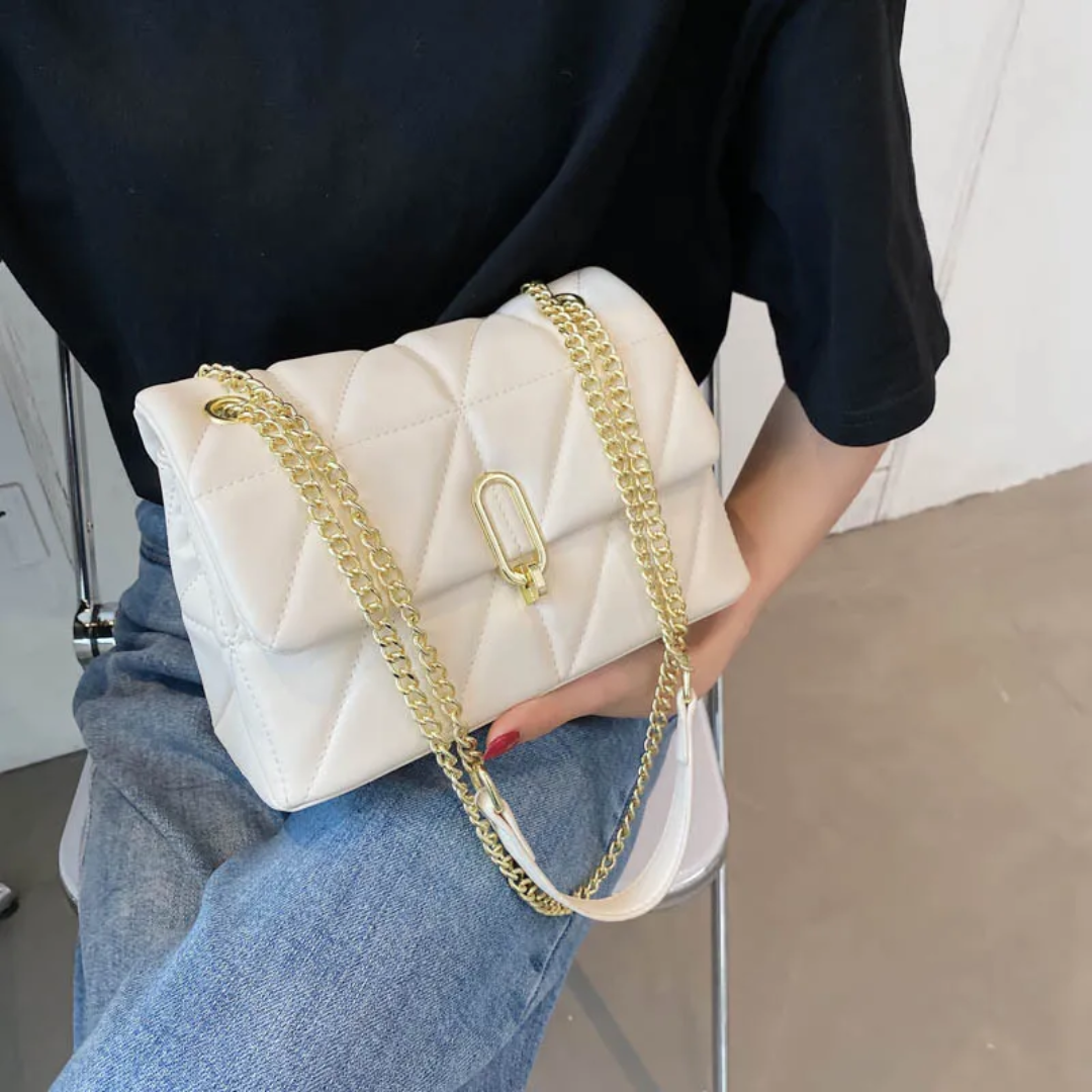 SylvieBag - Quilted Handbag with Gold Chain Strap