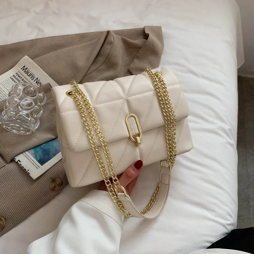 SylvieBag - Quilted Handbag with Gold Chain Strap
