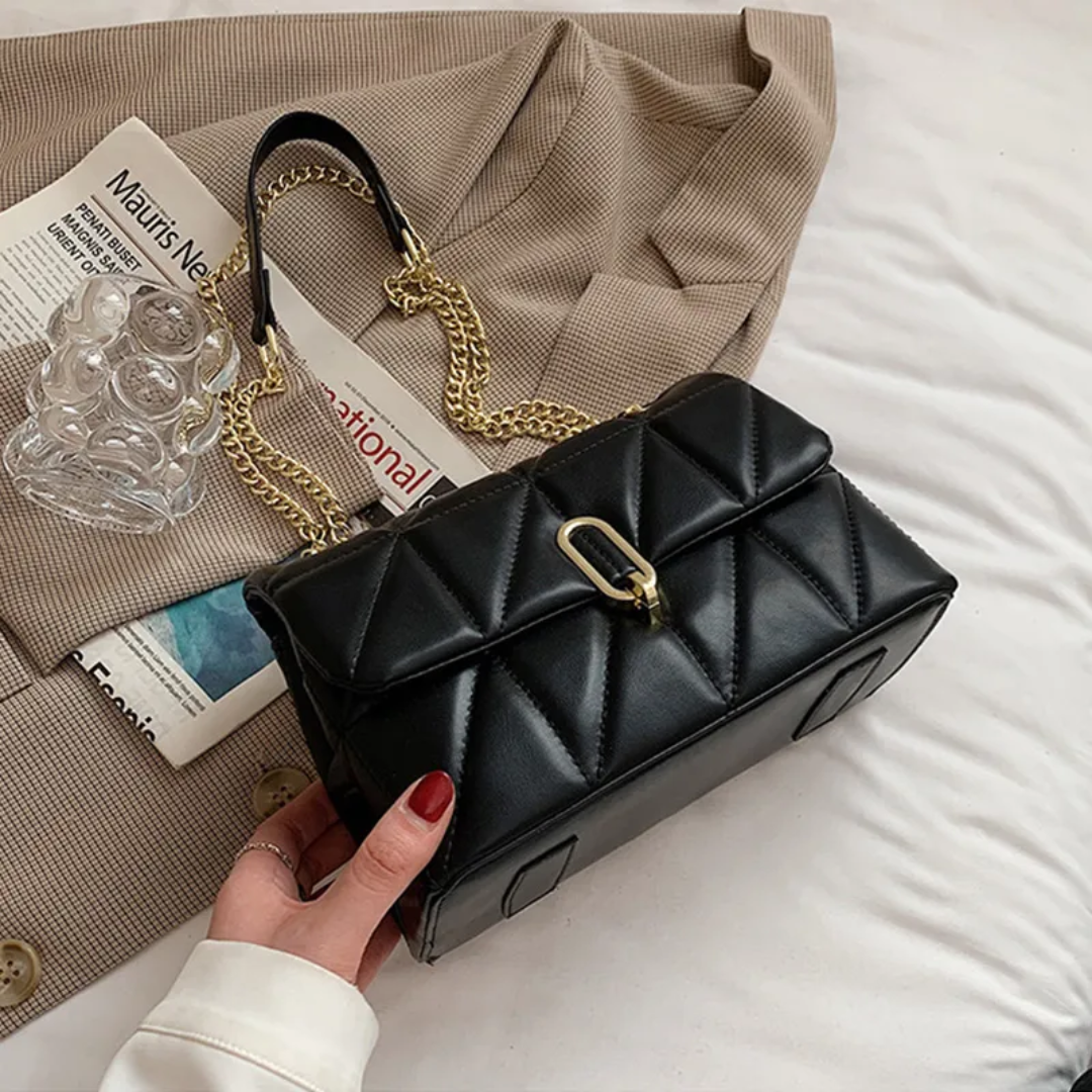 SylvieBag - Quilted Handbag with Gold Chain Strap