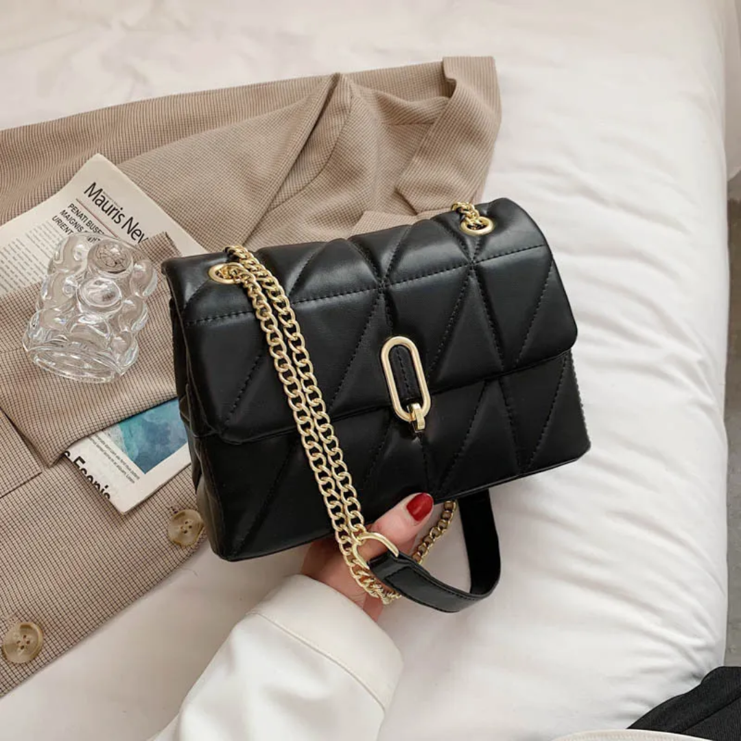 SylvieBag - Quilted Handbag with Gold Chain Strap