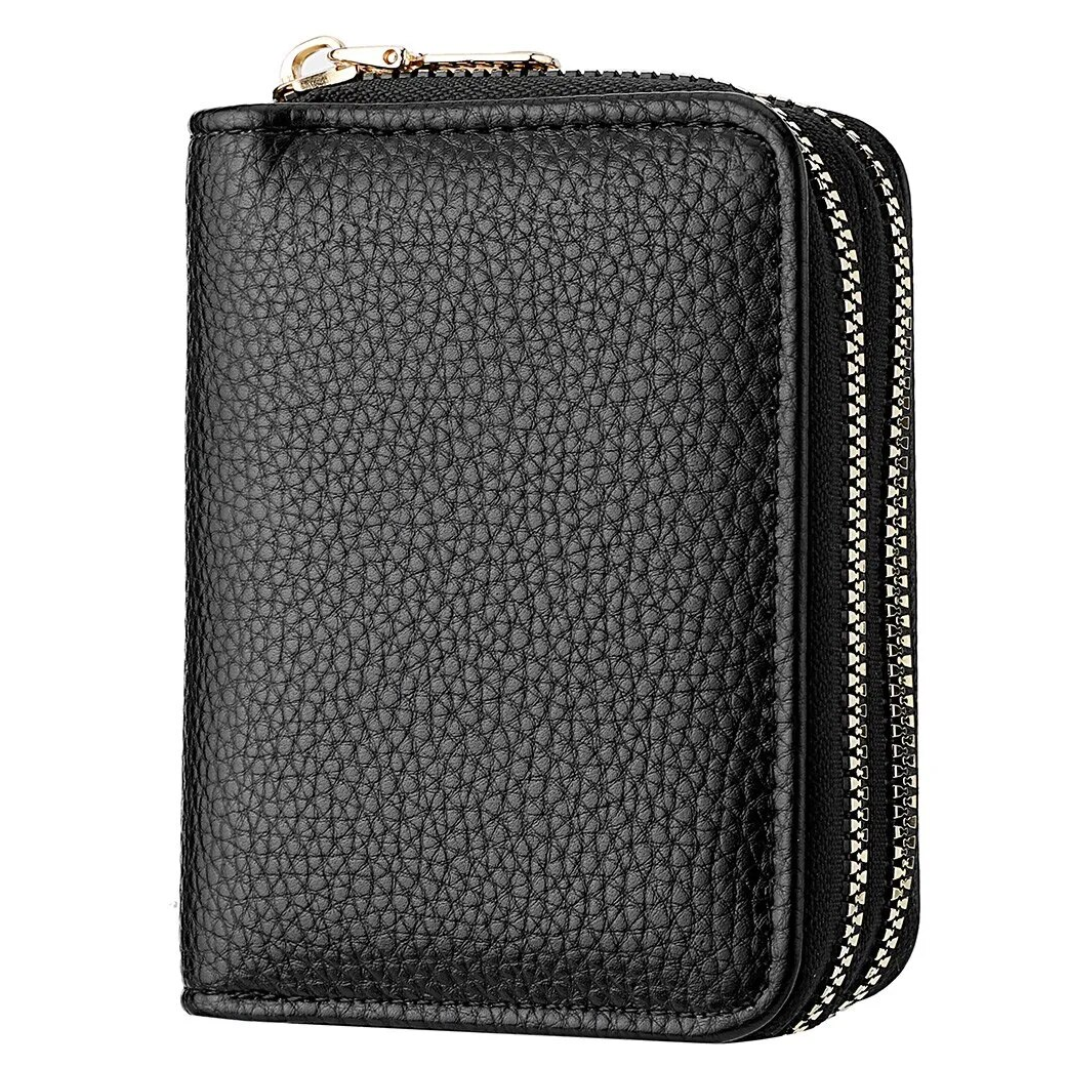 MiniWallet - Compact Lychee Print Wallet with Double Zip