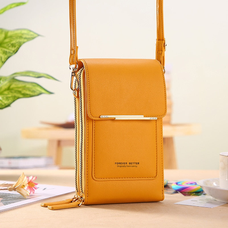 LuxeTouch Bag - Elegant Shoulder Bag with Built-In Phone Holder