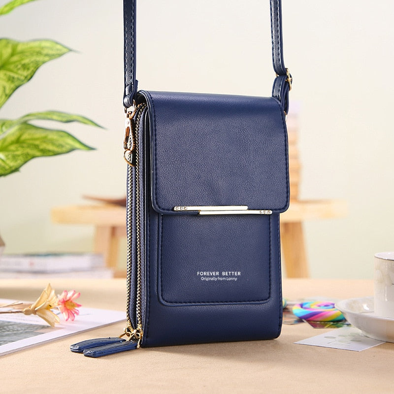 TouchStyle Bag - Elegant Leather Crossbody with Phone Holder