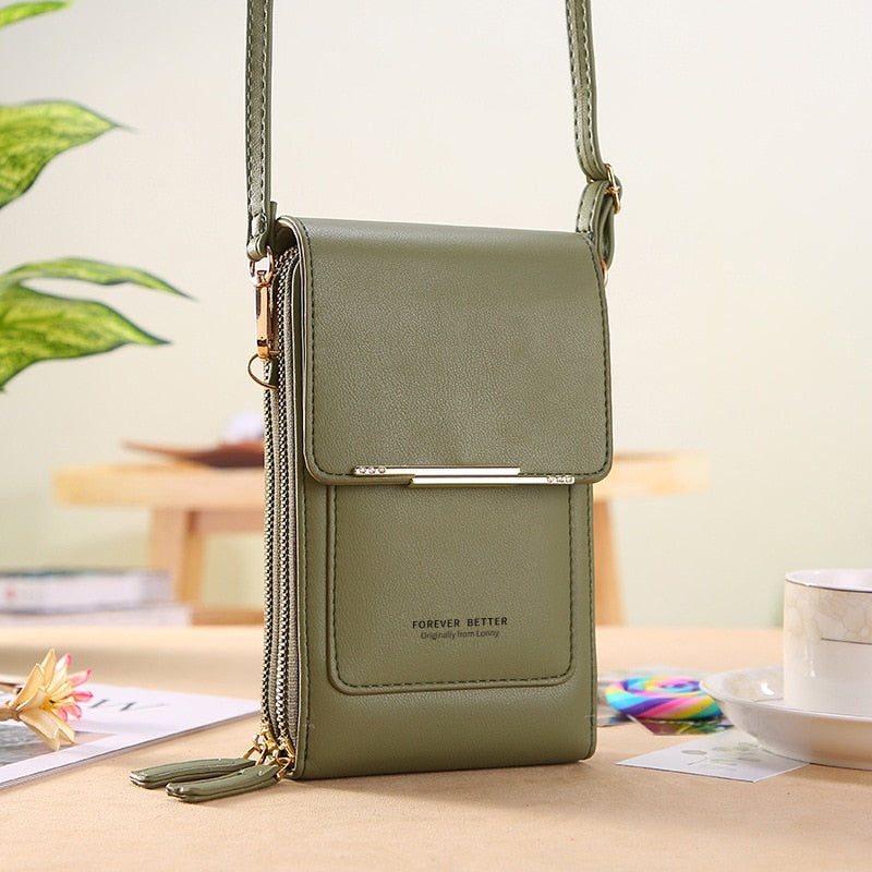 LuxeTouch Bag - Elegant Shoulder Bag with Built-In Phone Holder
