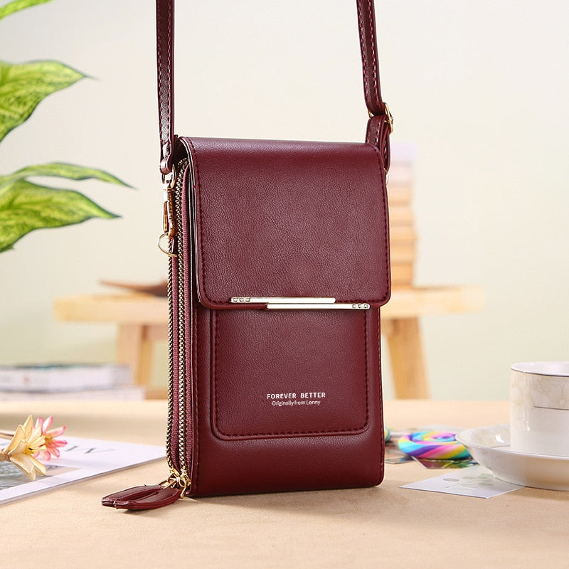 LuxeTouch Bag - Elegant Shoulder Bag with Built-In Phone Holder
