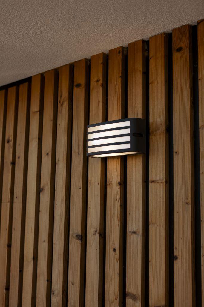 ZebraGlow Outdoor Lamp - Dark Gray Grille E27 Wall Light