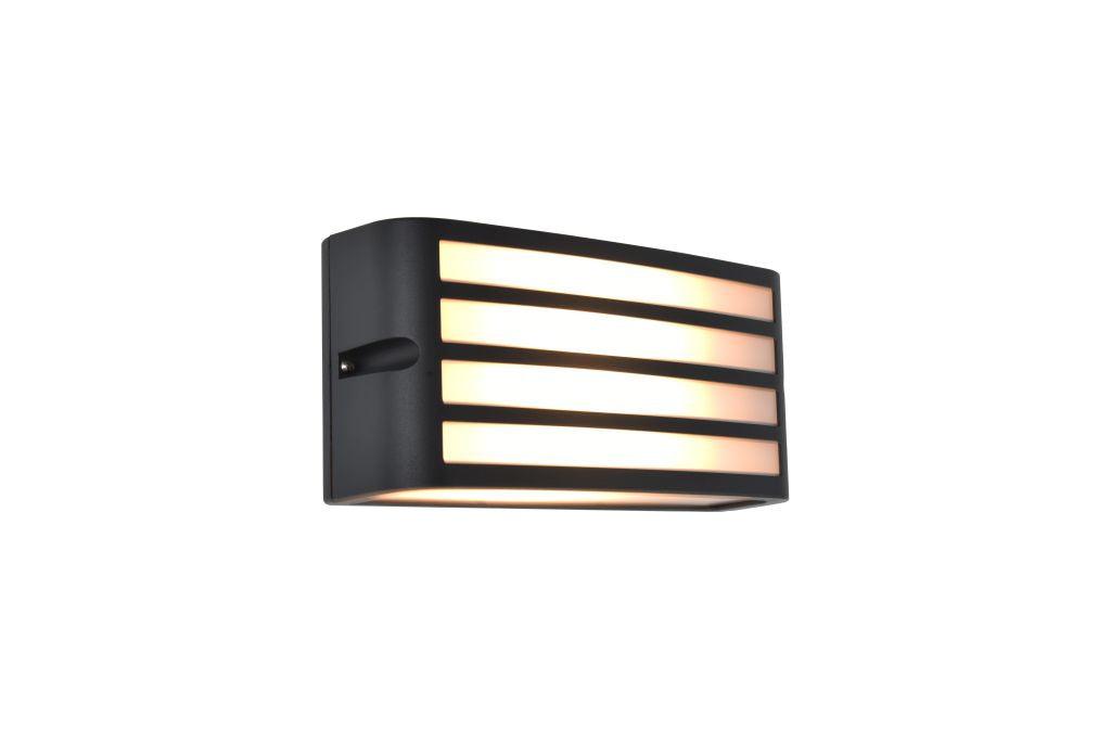 ZebraGlow Outdoor Lamp - Dark Gray Grille E27 Wall Light