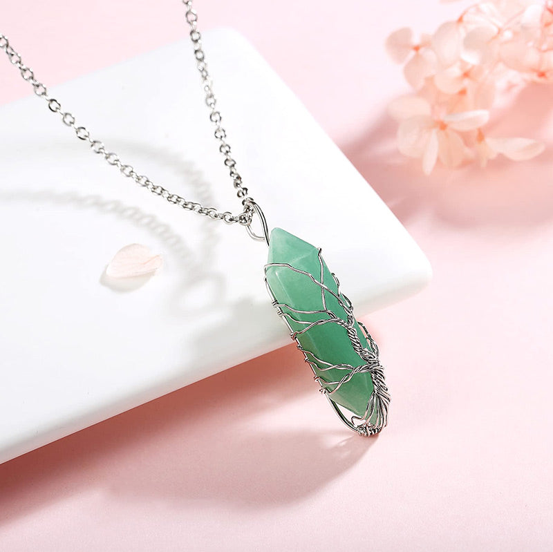 Elara - Tree of Life Crystal Gemstone Necklace for Women