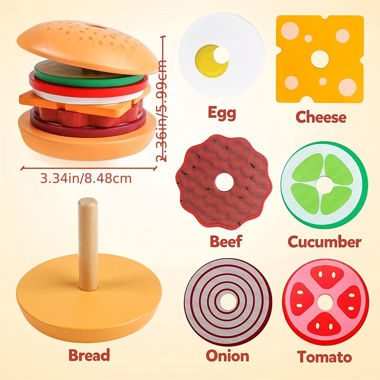 BurgerBuilders - Montessori Stacking Toy
