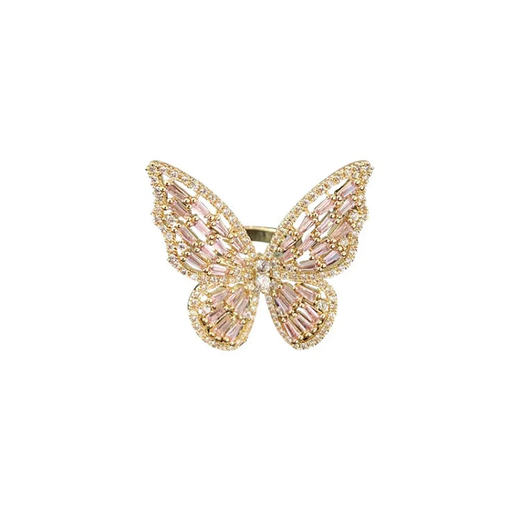Elena - Crystal Butterfly Ring for Women